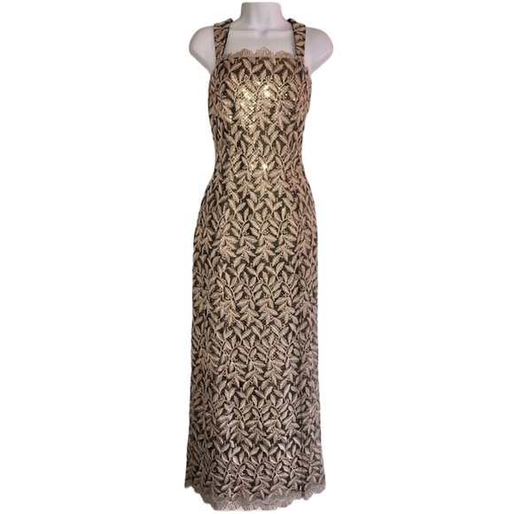 Gold vintage sequin evening gown - Picture 1 of 7